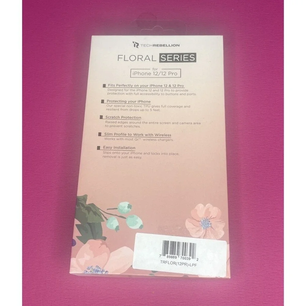 TechRebelion Floral iPhone 12/12Pro Protective Cover Slim Profile NIB